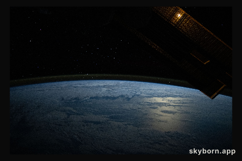 The Moon's glint beams off the Pacific Ocean