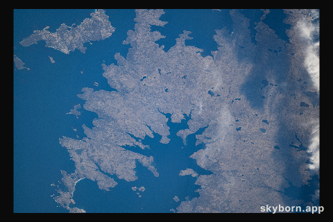 The Falkland Islands, also known as Islas Malvinas, are pictured from the International Space Station as it orbited 267