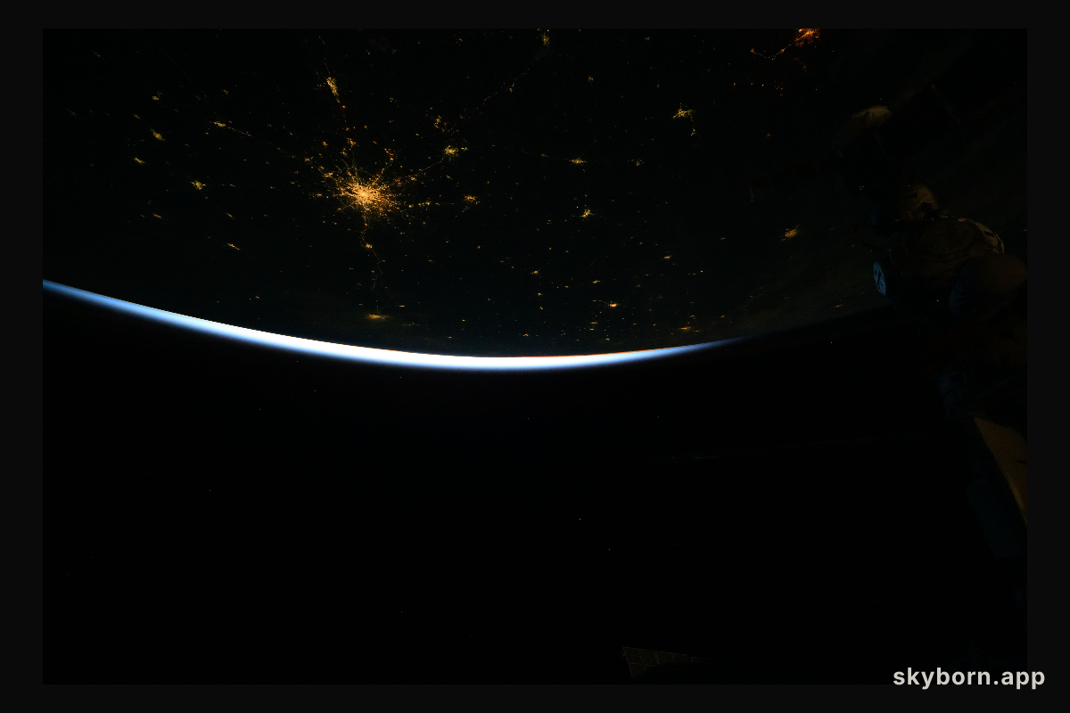The city lights of Moscow, Russia, dotted by its surrounding suburbs, are pictured from the International Space Station