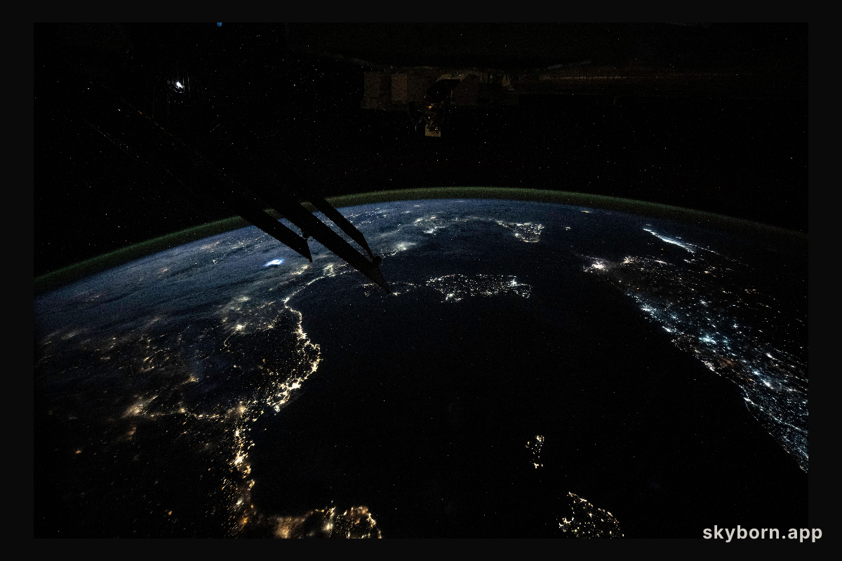Night Lights Along the Mediterranean Sea