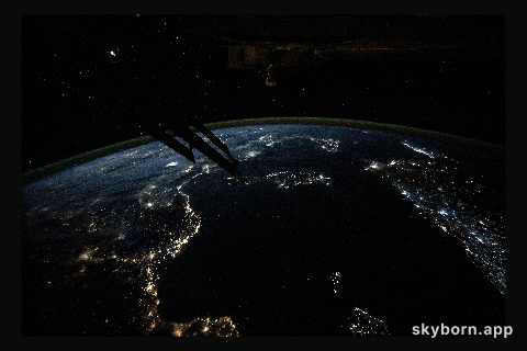 Night Lights Along the Mediterranean Sea