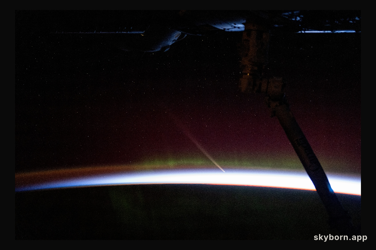 Comet C/2023 A3 is pictured from the International Space Station