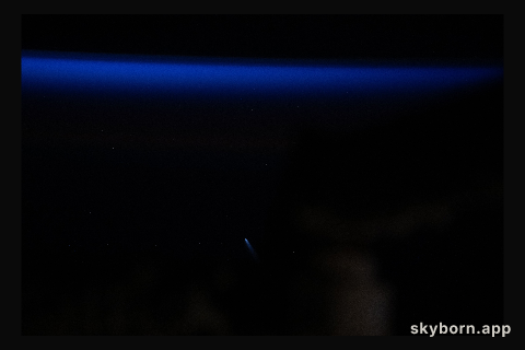 Comet C/2023 A3 is pictured from the International Space Station