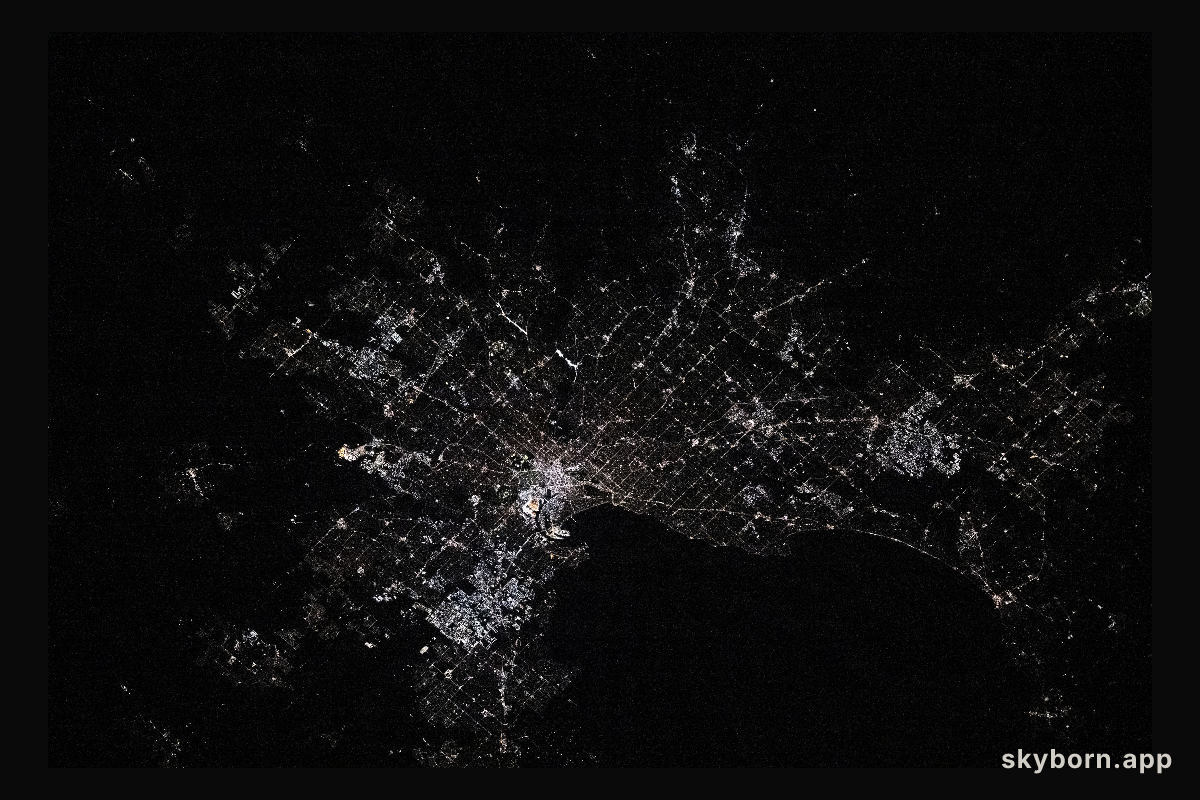 The city lights of Melbourne, Australia