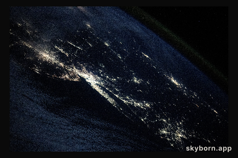 The city lights of the United States' eastern seaboard