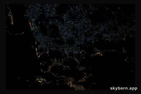 The city lights of Hong Kong and Shenzhen