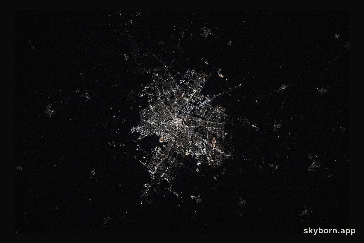 The city lights of Winnipeg in Manitoba, Canada