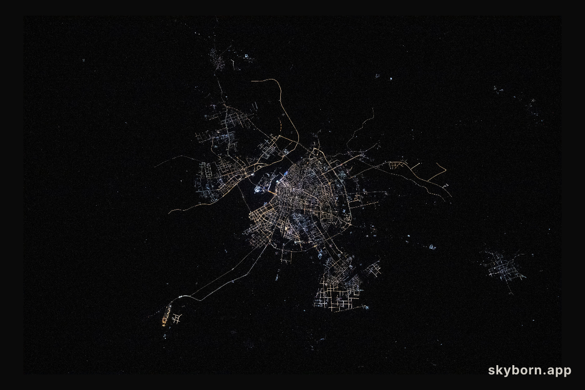 The city lights of Harbin, China