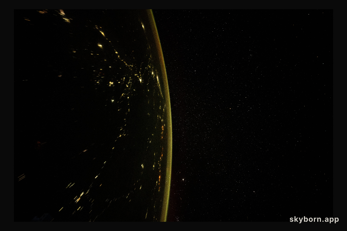 City lights dot the Asian continent