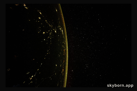 City lights dot the Asian continent