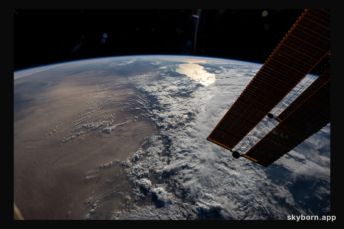The sun's glint beams off the Strait of Gibraltar