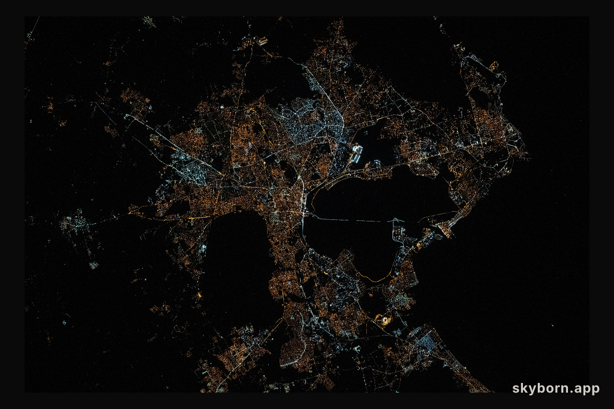 The city lights of Tunis, the capital of the north African nation of Tunisia