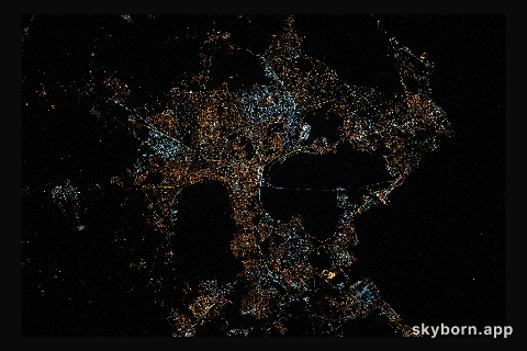 The city lights of Tunis, the capital of the north African nation of Tunisia