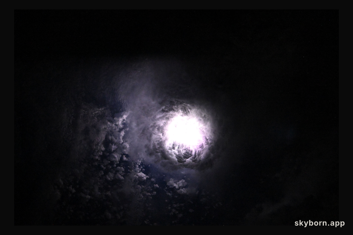 Lightning illuminates the clouds during a storm off the coast of North Carolina