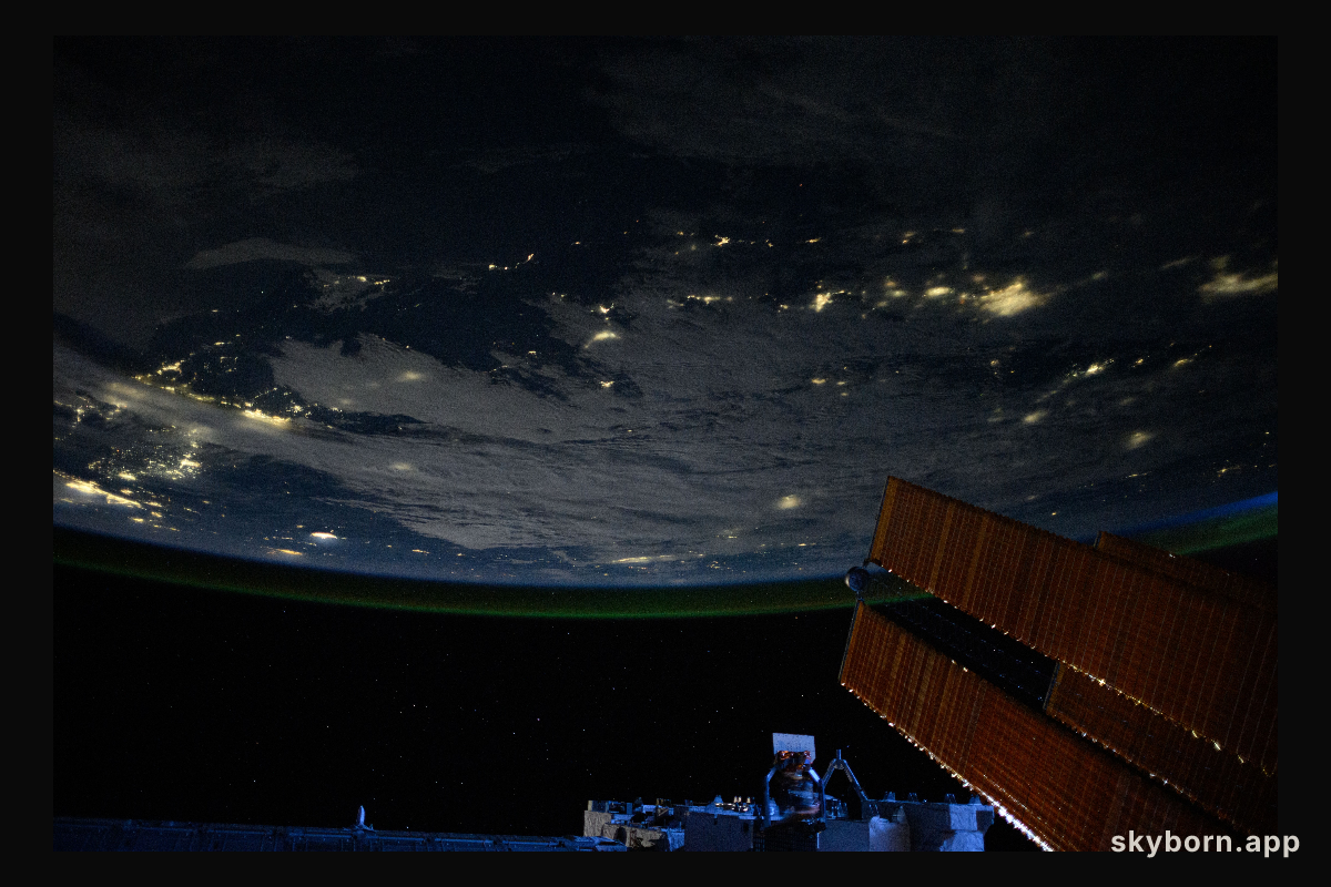 City lights dot the Pacific Northwest region of North America