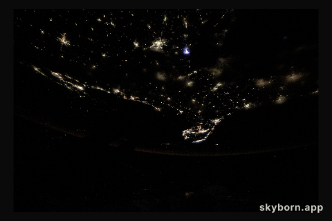 City lights dot the southern United States' landscape
