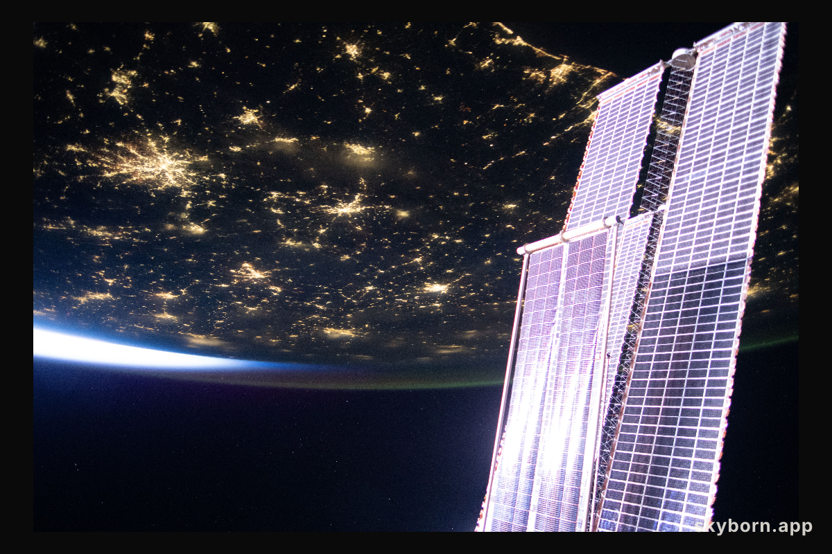 City lights sparkle across the southern United States