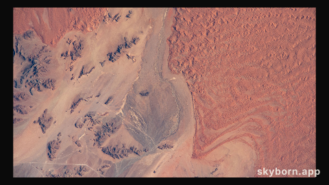 A portion of the hot, arid Namib Desert near the Atlantic coast