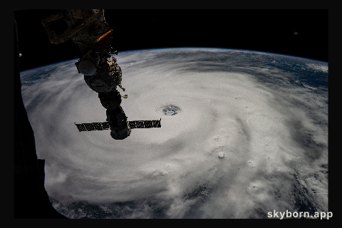 Typhoon Ragasa with its well-defined eye in the Philippine Sea