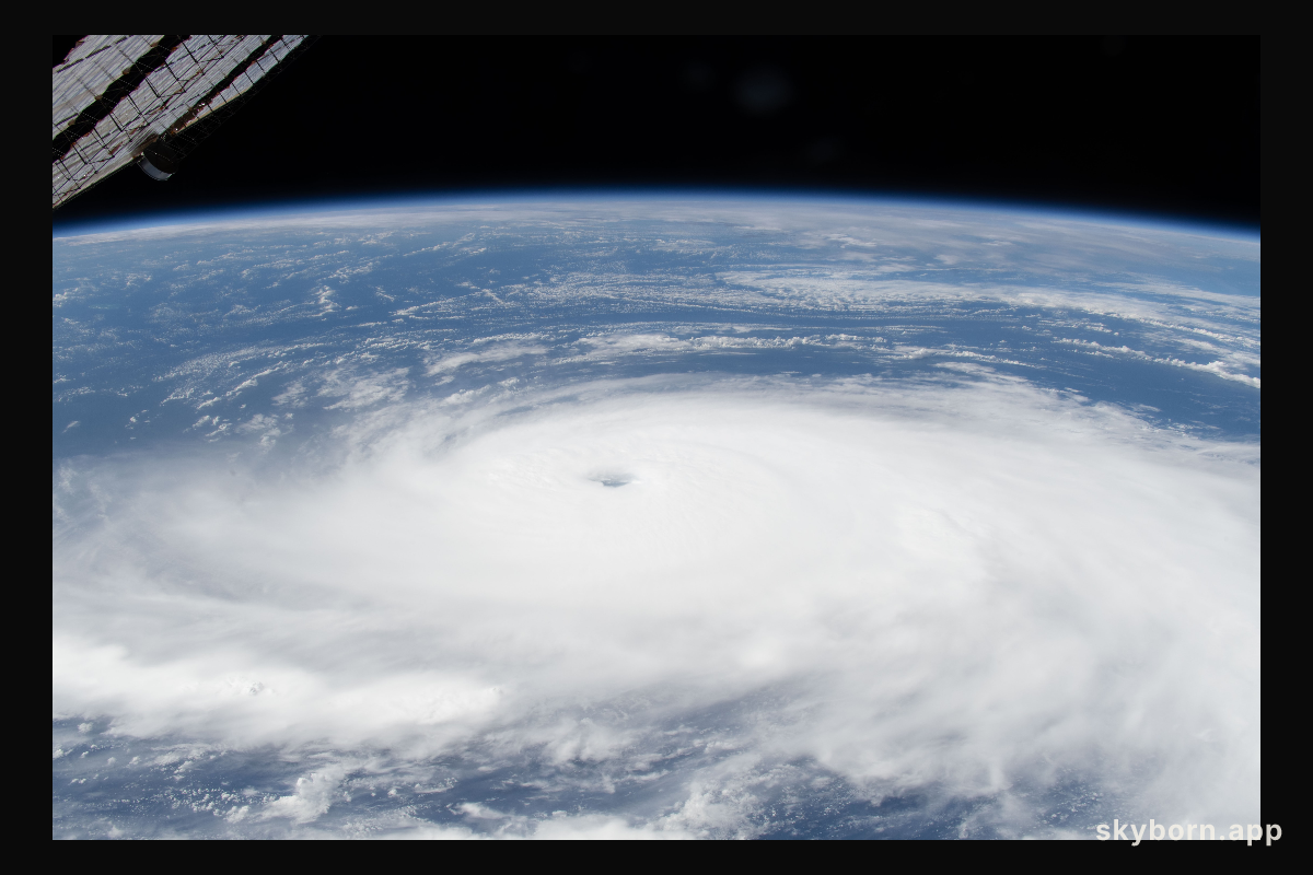 Hurricane Gabrielle is seen in the Atlantic Ocean