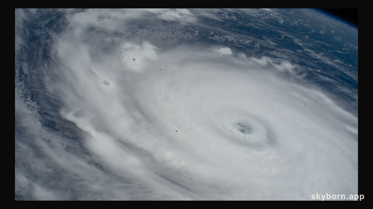 Hurricane Humberto is seen in the Atlantic Ocean