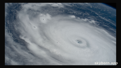 Hurricane Humberto is seen in the Atlantic Ocean