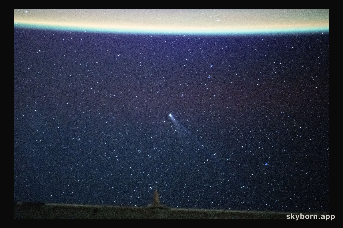 Comet Lemmon appears approximately 55.4 million miles from Earth