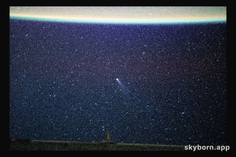 Comet Lemmon appears approximately 55.4 million miles from Earth