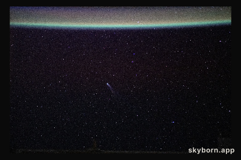 Comet Lemmon is visible approximately 55.4 million miles from Earth