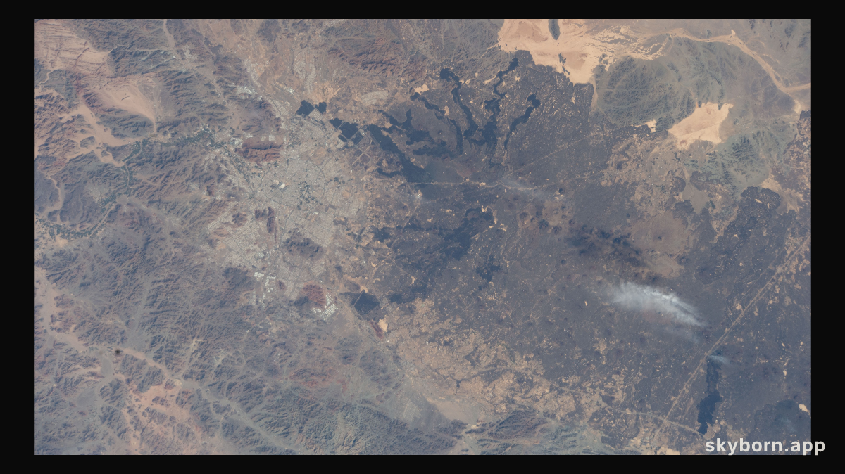 Madinah, Saudi Arabia: surrounded by three massive volcanic fields and situated on the Arabian Shield