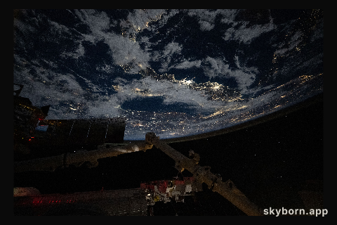City lights outline the boot of Italy