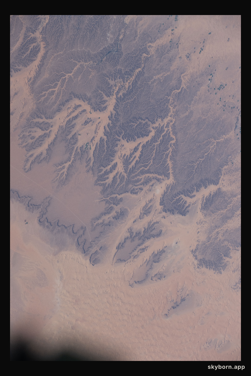 Wadis are pictured in the northern Sahara Desert region of Algeria