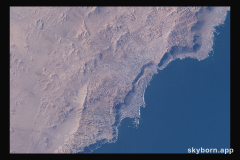 Iquique, Chile, at the base of a steep coastal slope just west of the Atacama Desert