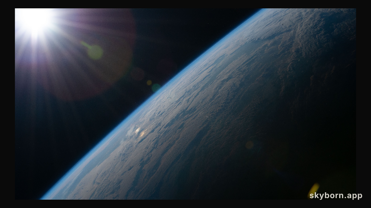 The Sun begins illuminating Earth’s surface just after an orbital sunrise
