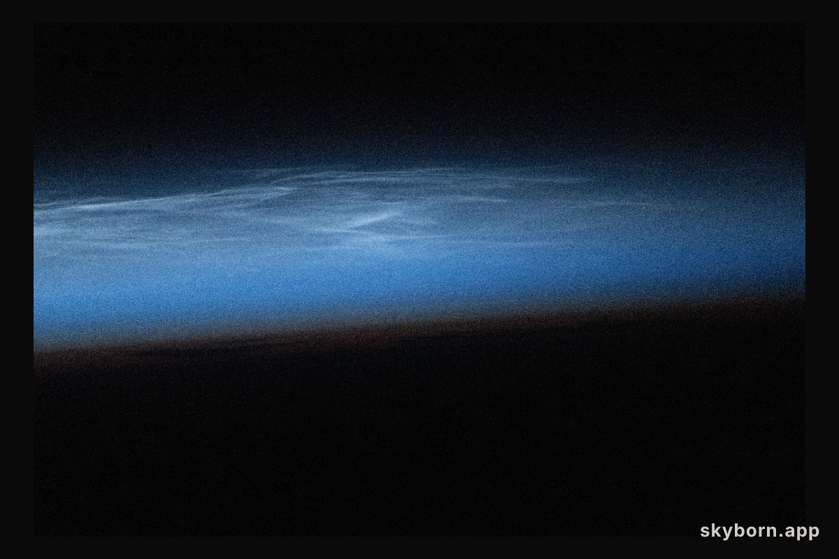 Noctilucent clouds are illuminated by sunlight just after the Sun has set below the horizon