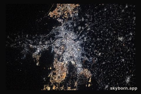 Cairo, Egypt, pictured at night from space