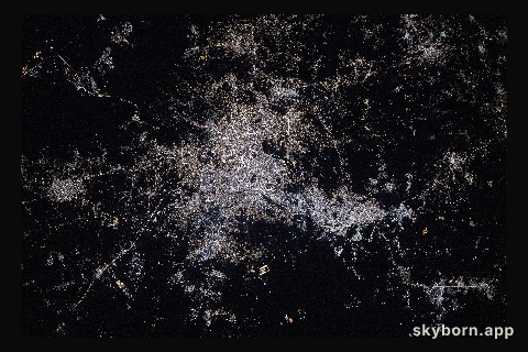 Amman, Jordan, pictured at night from space