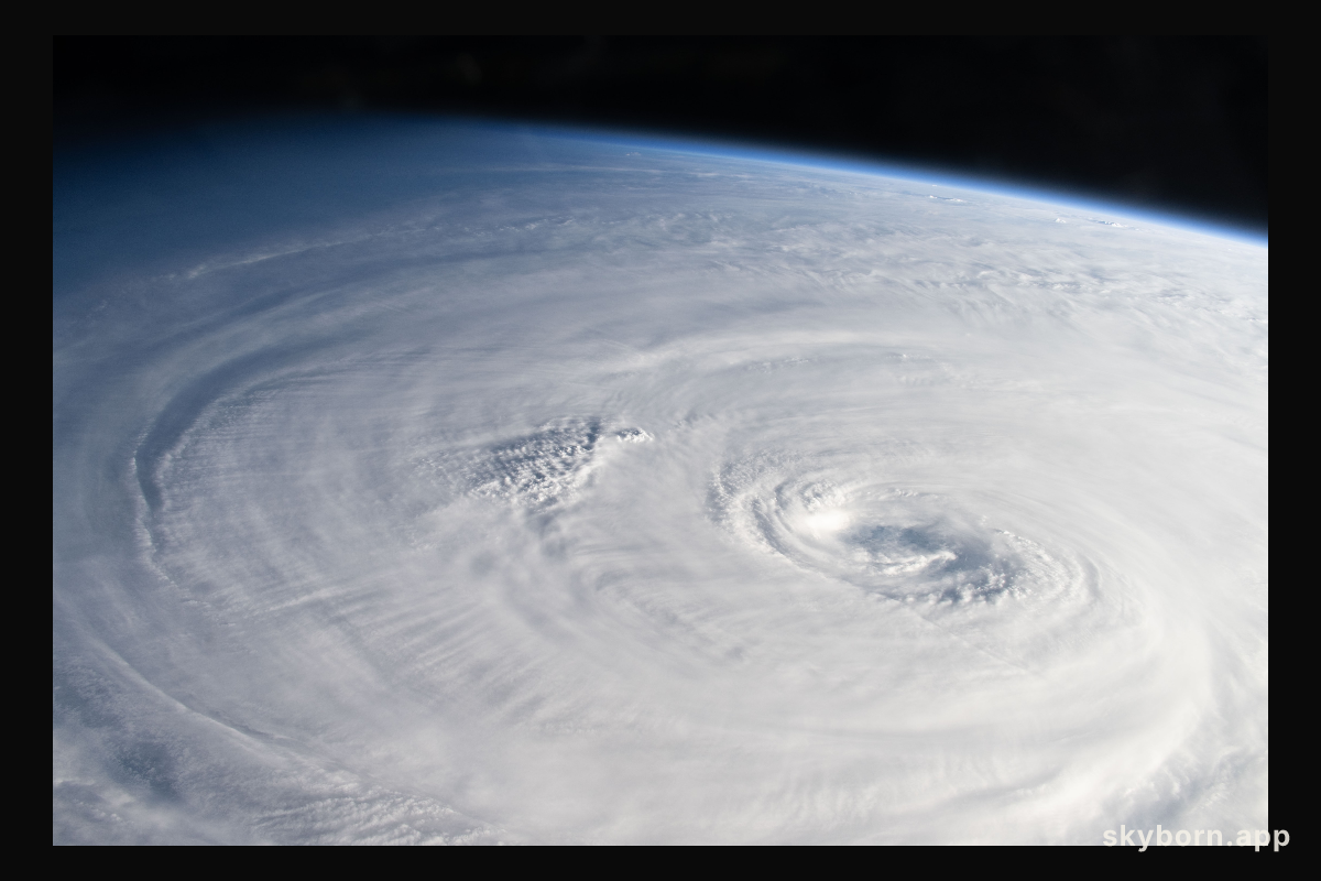 Typhoon Dolphin is pictured as a Category 4 storm in the Pacific Ocean